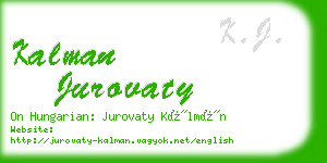 kalman jurovaty business card